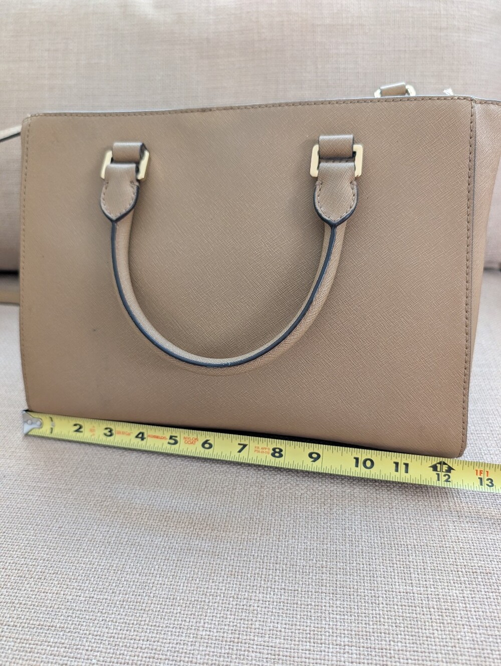 MICHAEL Michael Kors Sutton Medium Satchel - Taupe Saffiano Leather - Picture 5 of 12